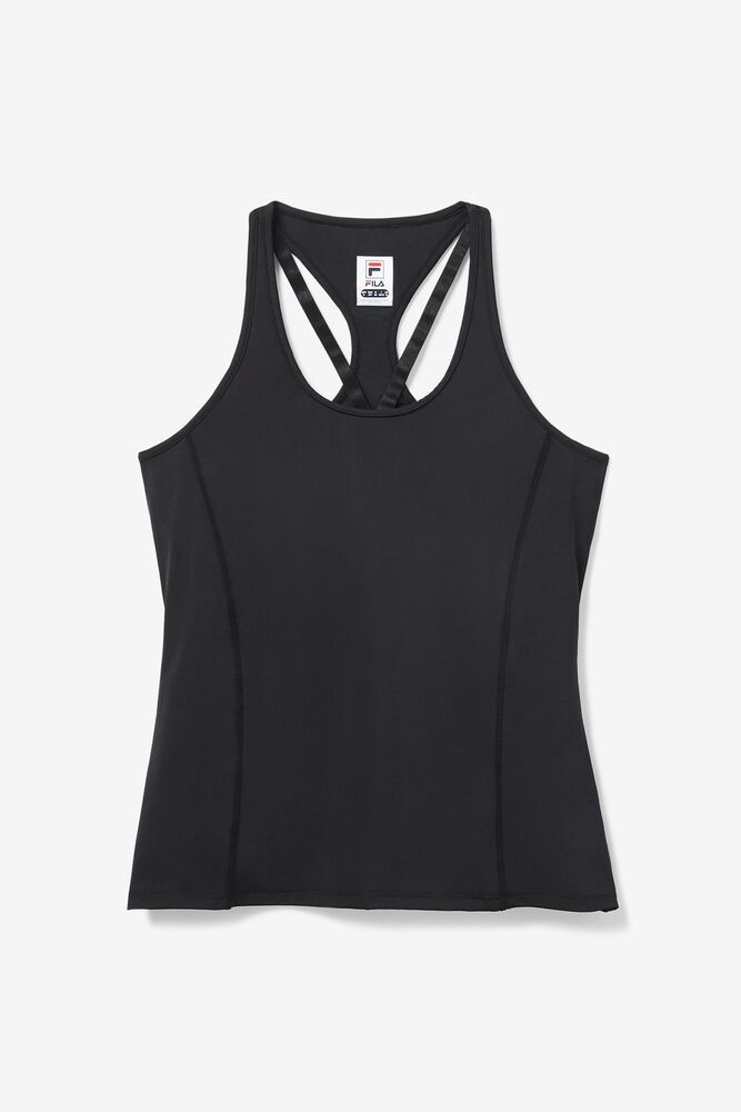 Fila Naisten Hihaton Paita Slice Racerback Mustat - QZBN-06284